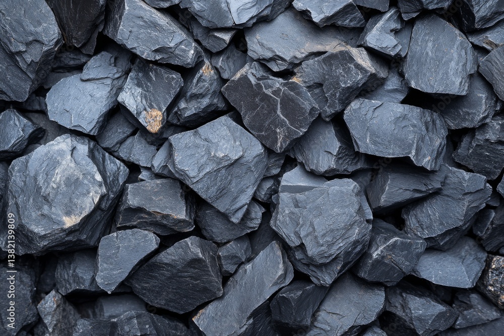 Jagged black stones with uneven angles arranged tightly in a rough surface Jagged black stones with uneven angles arranged tightly in a rough surface