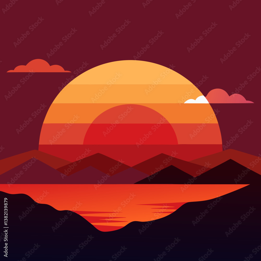 Fototapeta premium sunset over the mountains