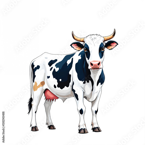 Adorable Cartoon Cow Vector Illustration