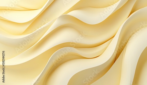 Abstract flowing folds in pale yellow