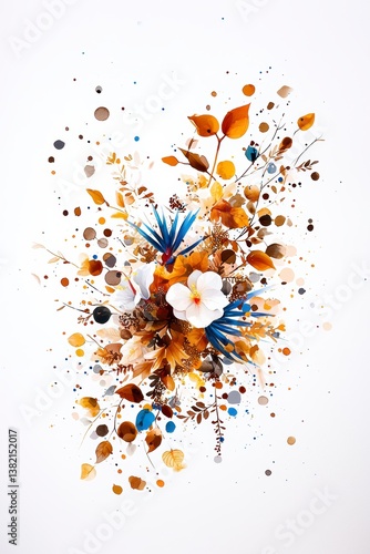 Autumnal Floral Watercolor Explosion