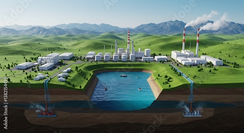 A diagram of carbon dioxide storage solutions, including geological sequestration and utilization technologies
