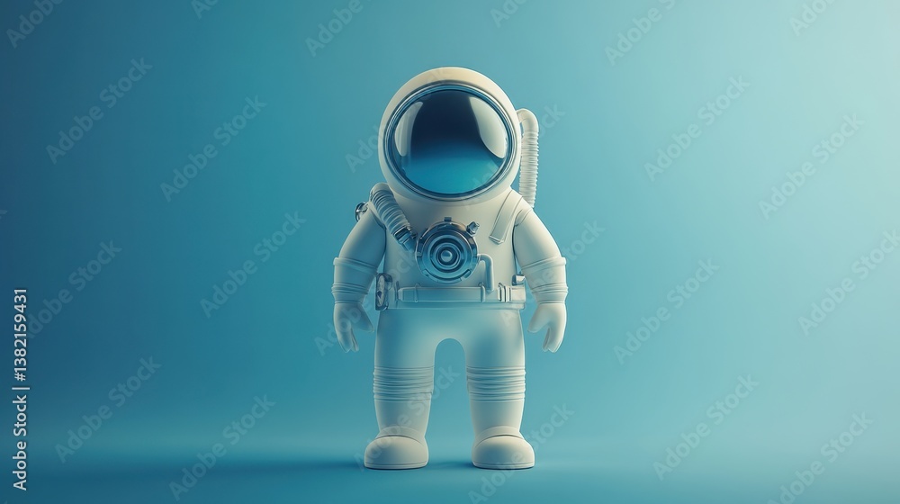 A stylized astronaut figure stands against a gradient blue background, embodying themes of space exploration and creativity. A stylized astronaut figure stands against a gradient blue background, embodying themes of space exploration and creativity.