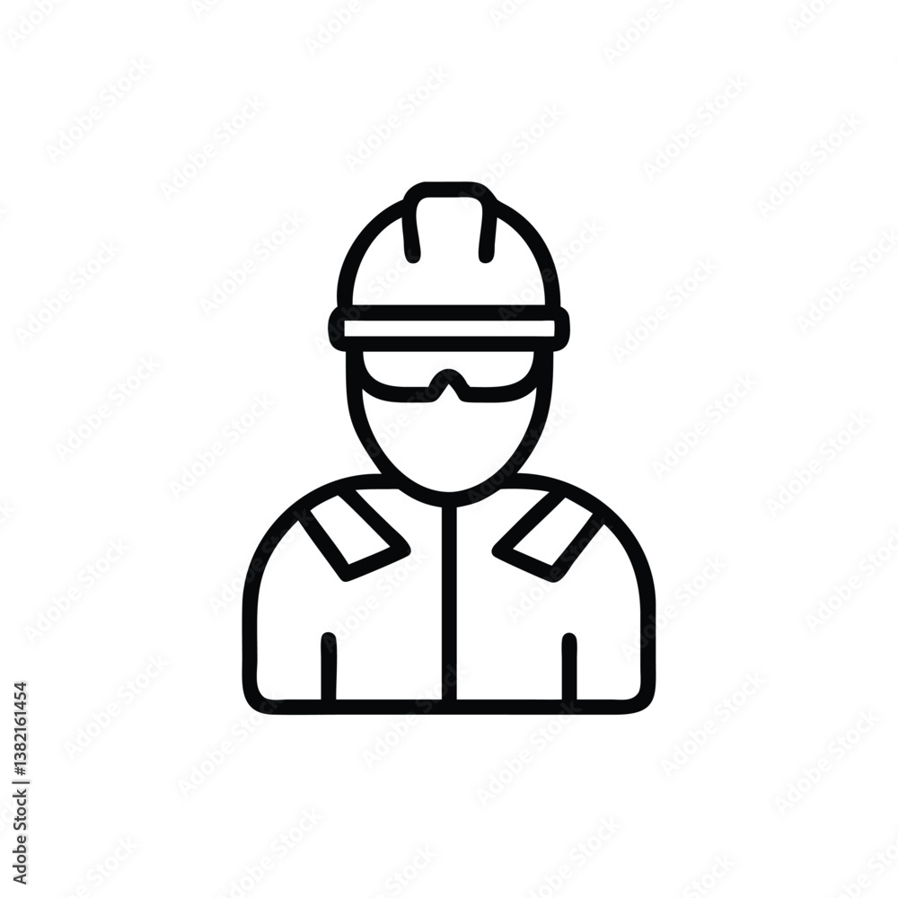 A professional construction worker in safety gear. A professional construction worker in safety gear.