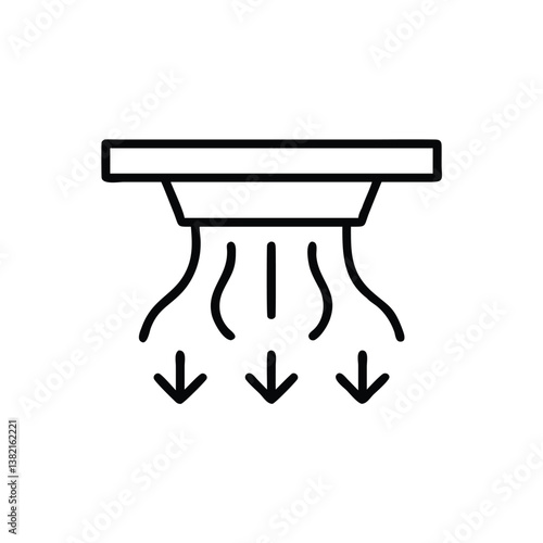 Diagram of a smoke or heat detector releasing a substance.