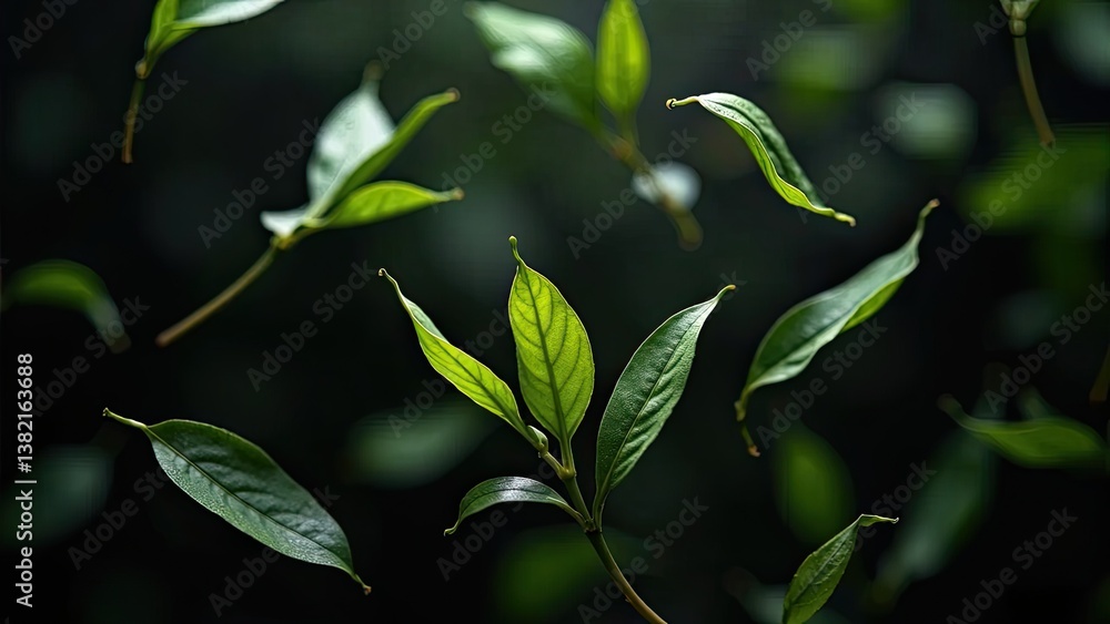 Fototapeta premium Green tea leaves
