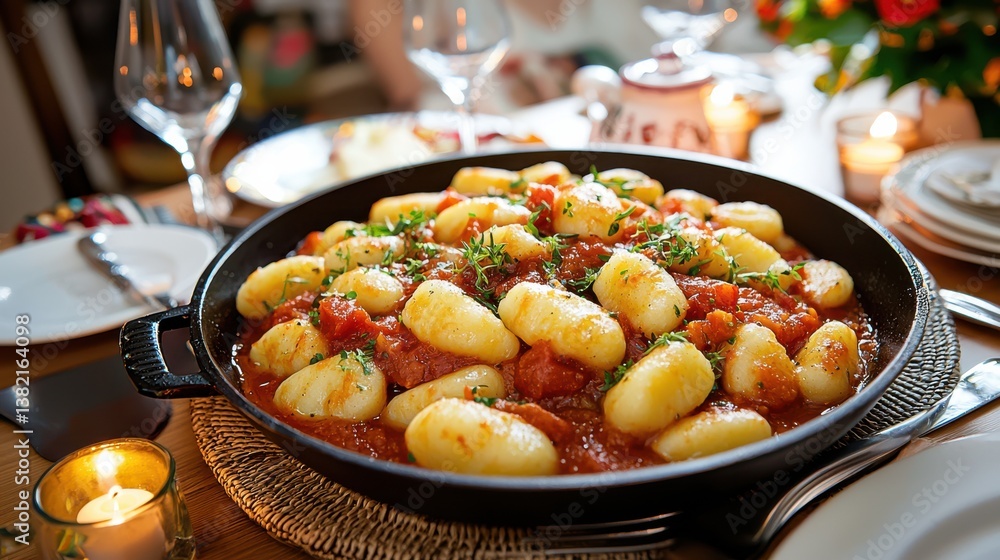 Deliciously Colorful Pan of Freshly Cooked Food in a Cozy Kitchen Setting Deliciously Colorful Pan of Freshly Cooked Food in a Cozy Kitchen Setting