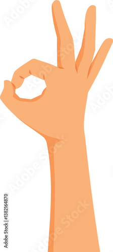 Hand Making Ok Gesture Vector Concept Design. Person making an approval gesture in nonverbal language
