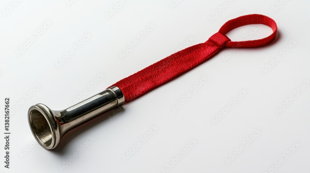 Fototapeta premium Silver conductors baton with red velvet ribbon for musical presentations