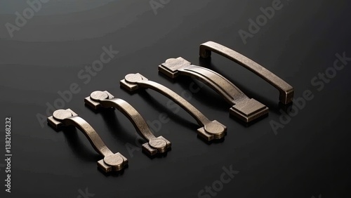 A set of brass drawer pulls
