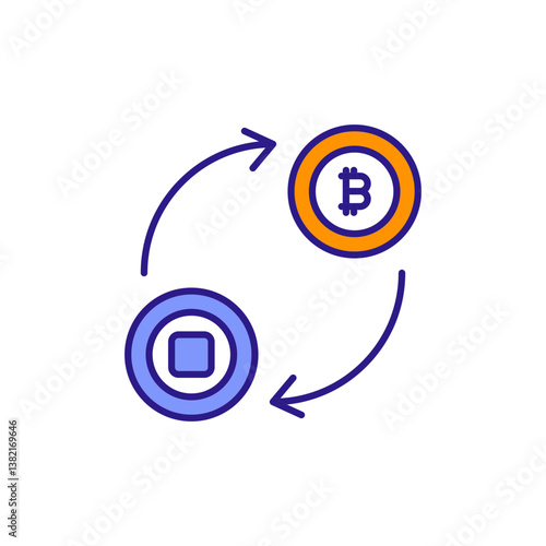 Token Swap Arrows for Crypto Asset Exchange.