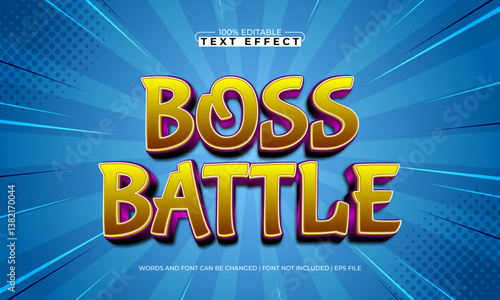 boss battle editable text effect with a play and game text style