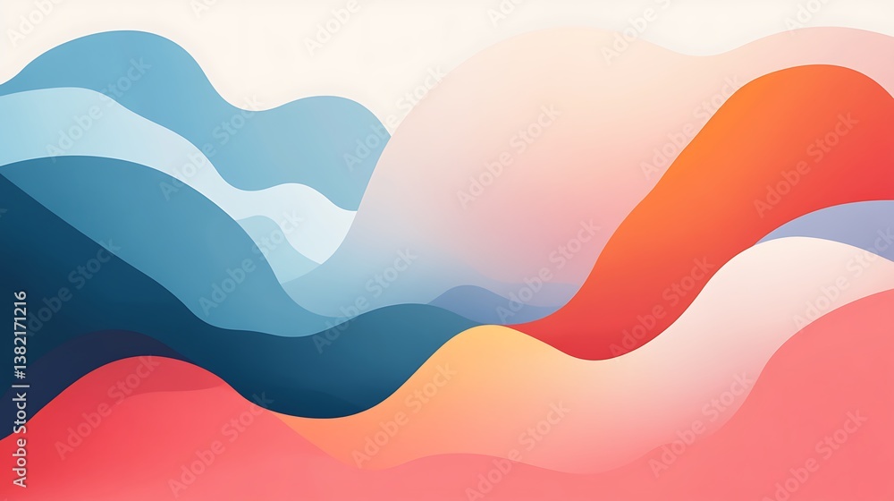 Abstract Colorful Wavy Landscape Design Abstract Colorful Wavy Landscape Design