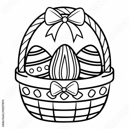 easter basket with eggs