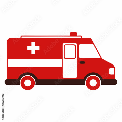 ambulance on white background