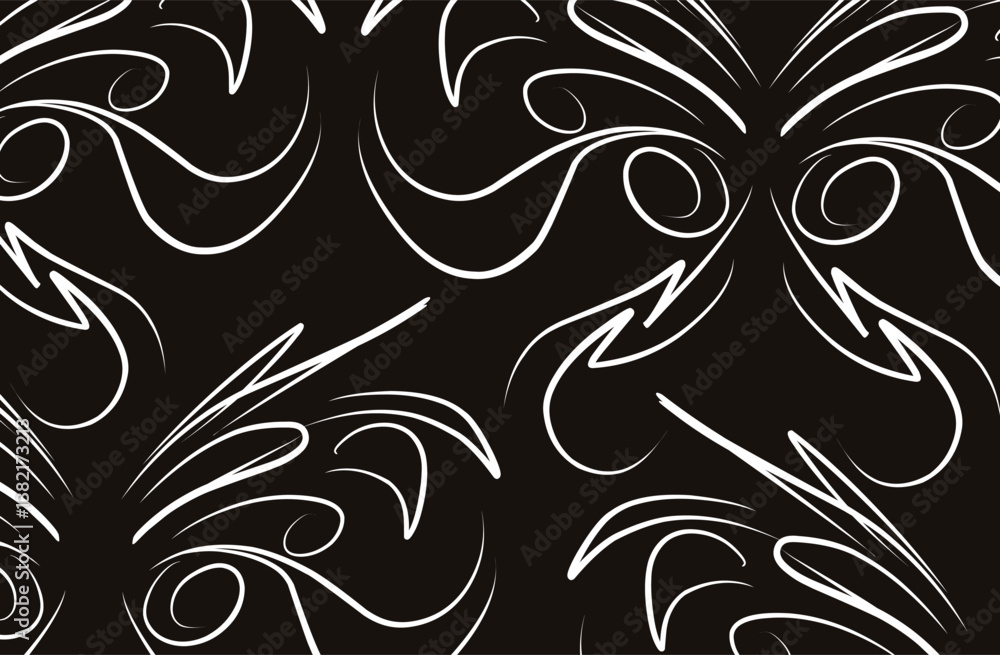Fototapeta premium Seamless pattern of butterflies ornament simple design