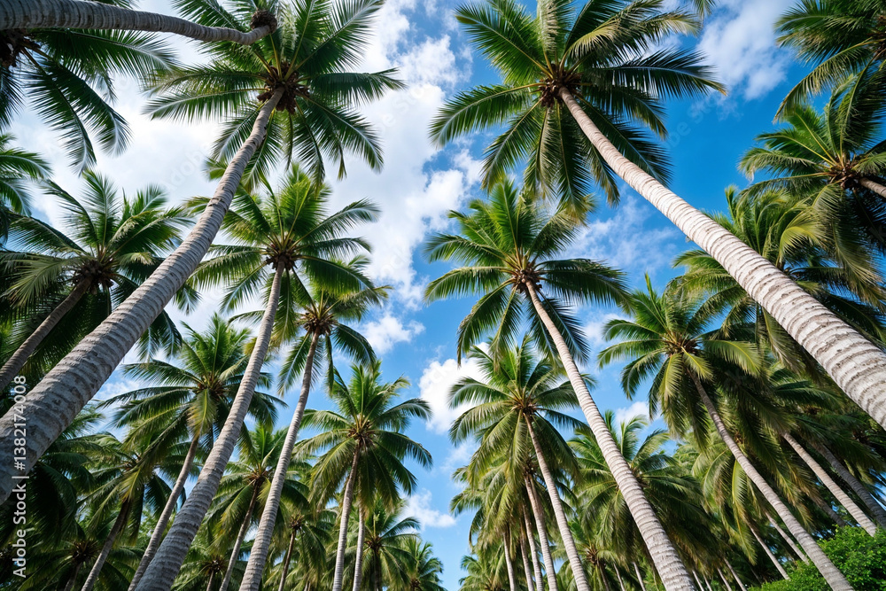Fototapeta premium Coconut Palm Trees: Tropical Beach Scenery