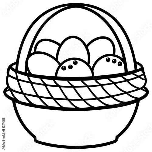 basket with easter eggs