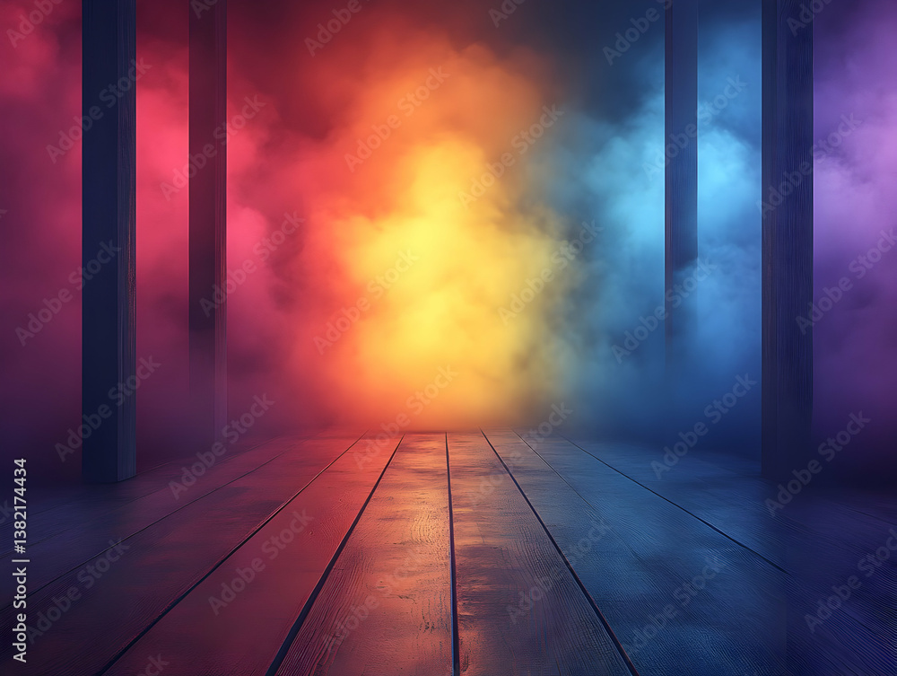 Abstract 3D Wooden Plank Background