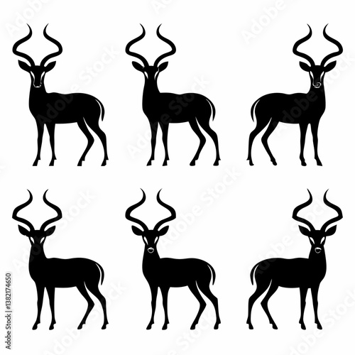 set of deer silhouettes