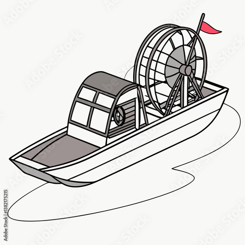 vector illustration of a ship