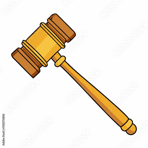 gavel on a white background