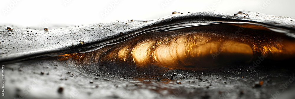 Golden Abstract Liquid Wave Illustration