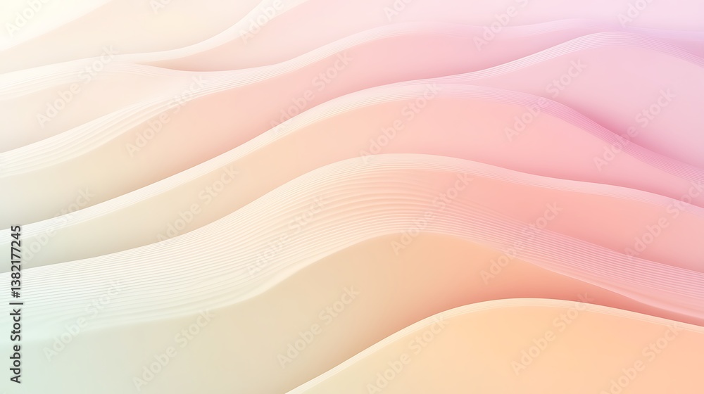 Fototapeta premium Abstract Pastel Waves Soft Hues Gradient Design