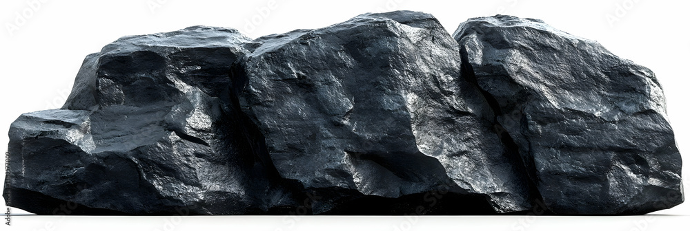 Dark Gray Rock Formation 3D Render