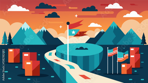 A landscape of uncertainty as big data continues to challenge and transform the way elections are conducted and won.. Vector illustration