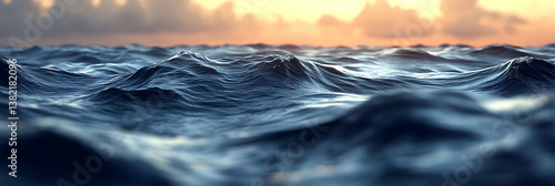 Obraz na płótnie Ocean Waves 3D Illustration w salonie