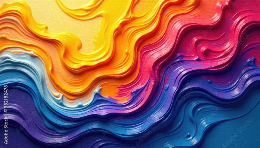Fototapeta premium Abstract swirling paint textures in vibrant colors , ripple, wallpaper, vivid