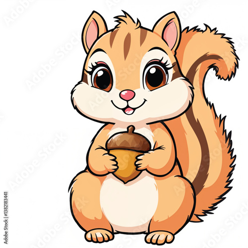Adorable Cartoon Chipmunk Vector Illustration