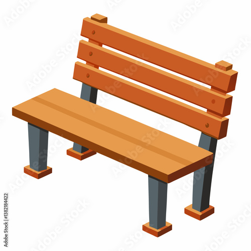 wooden bench isolated on white