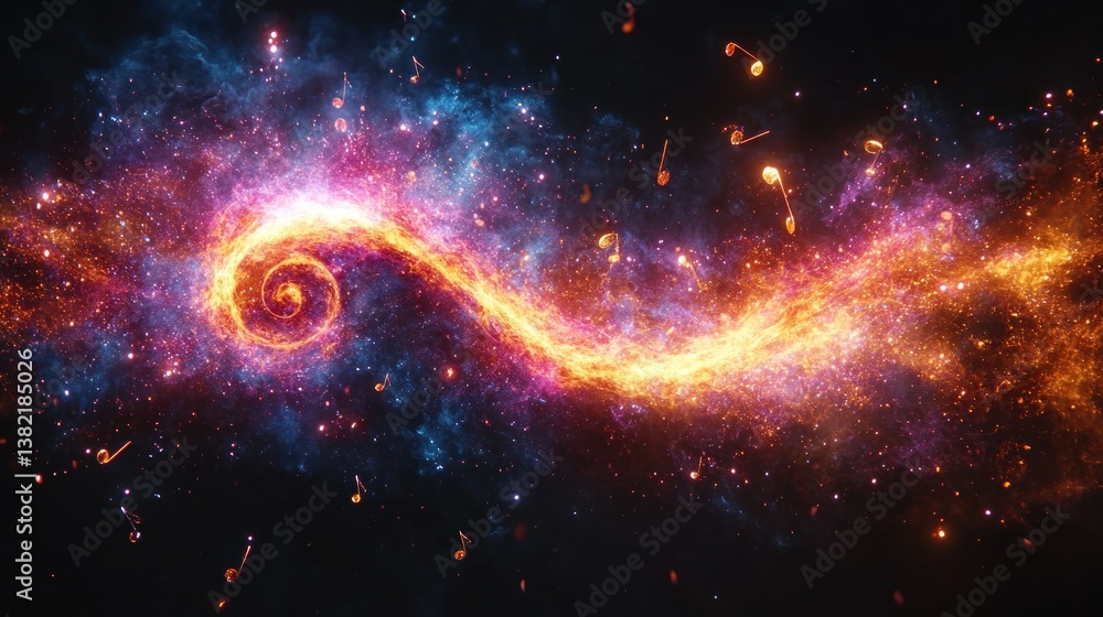 Obraz premium Abstract cosmic spiral fire