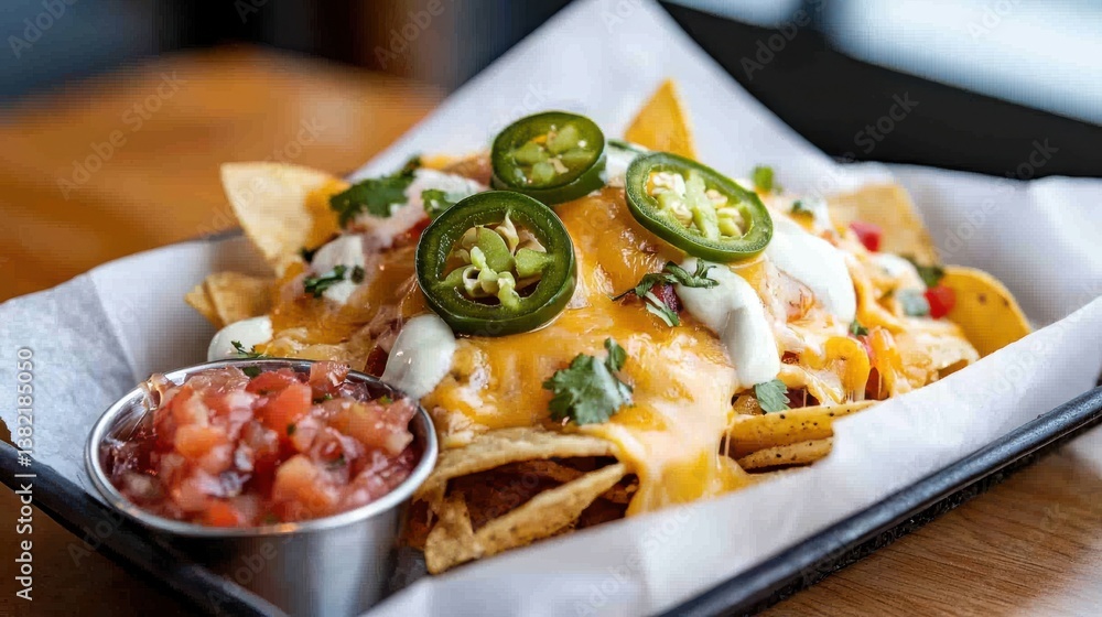 Delicious Plate of Naitoos Garnished with Cheese and Colorful Toppings Delicious Plate of Naitoos Garnished with Cheese and Colorful Toppings