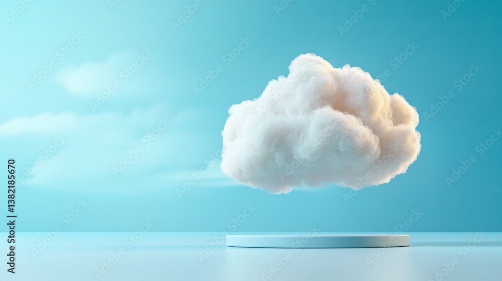 A cloud floating gracefully in the air representing data backup cloud server scene for digital storage solutions A cloud floating gracefully in the air representing data backup cloud server scene for digital storage solutions