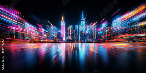 Fototapeta Naklejka Na Ścianę i Meble -  Dreamy city night scene