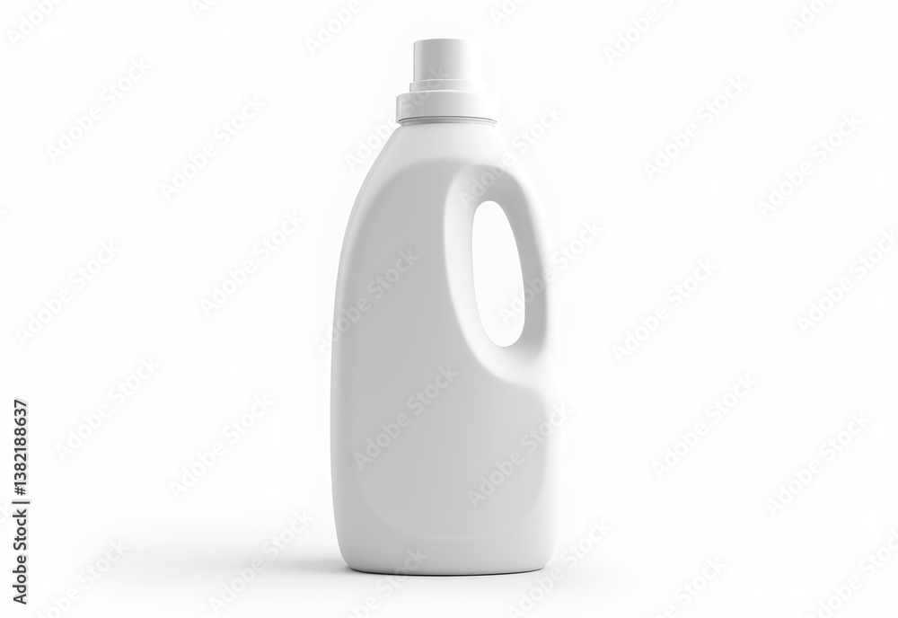 white blank plastic detergent bottle mockup with handle, isolated on white background, ready for customization and branding white blank plastic detergent bottle mockup with handle, isolated on white background, ready for customization and branding