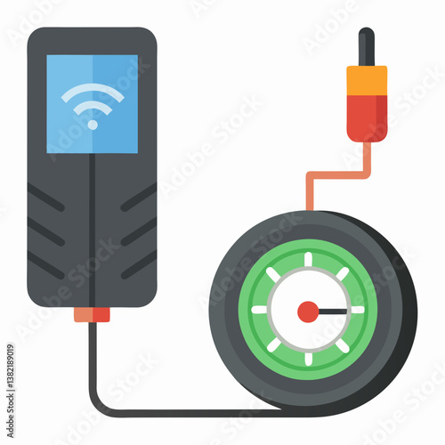 vector illustration of a speedometer and measuring tape