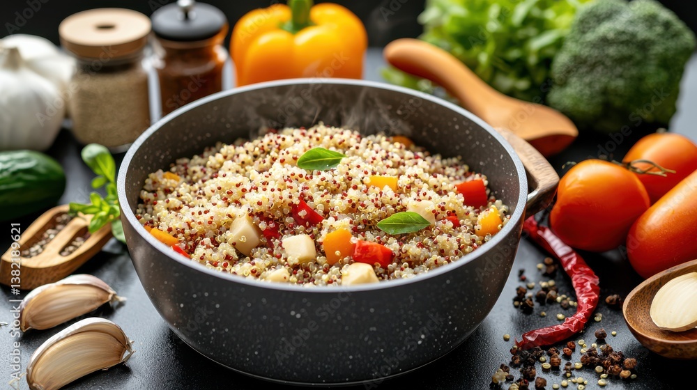 Vibrant Bowl of Fresh Vegetables and Spices Showcasing Culinary Artistry Vibrant Bowl of Fresh Vegetables and Spices Showcasing Culinary Artistry