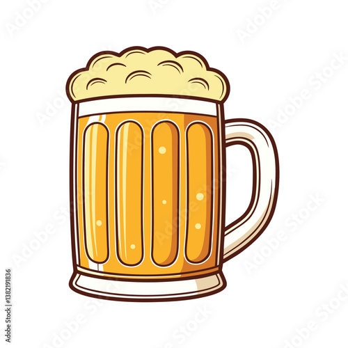 Beer Glass vector illustration, isolated on a white background.
