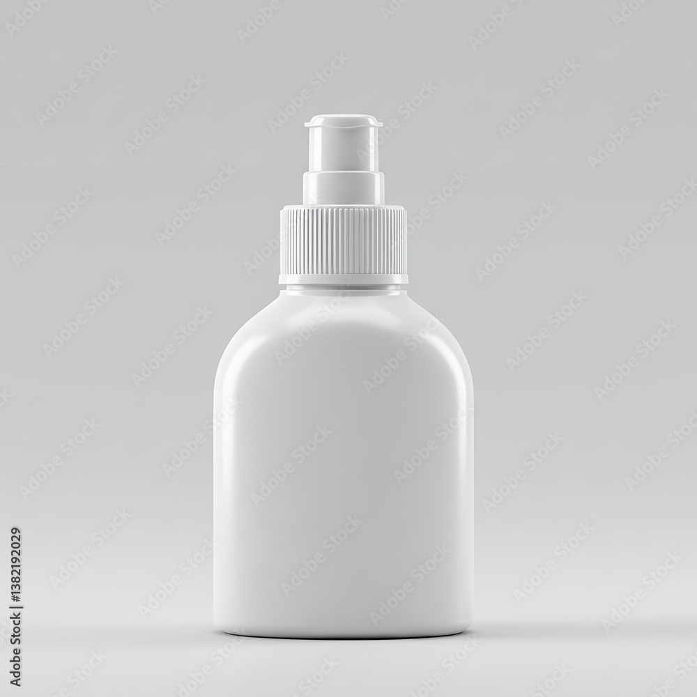 A pristine white bottle, ready to hold your brand's promise of purity and care, featuring a simple pump dispenser against a clean, minimalist backdrop. A pristine white bottle, ready to hold your brand's promise of purity and care, featuring a simple pump dispenser against a clean, minimalist backdrop.