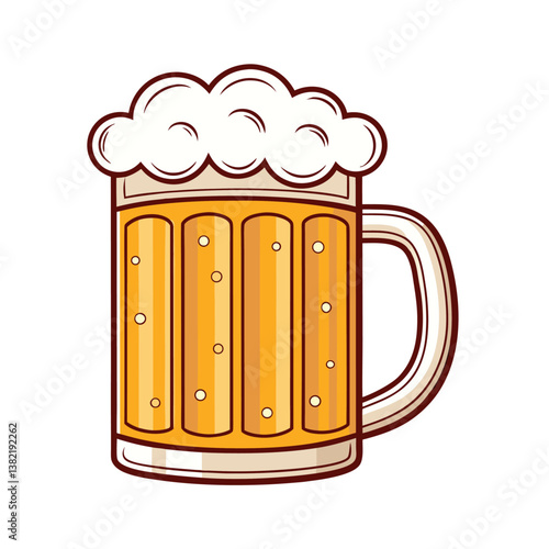 Beer Glass vector illustration, isolated on a white background.