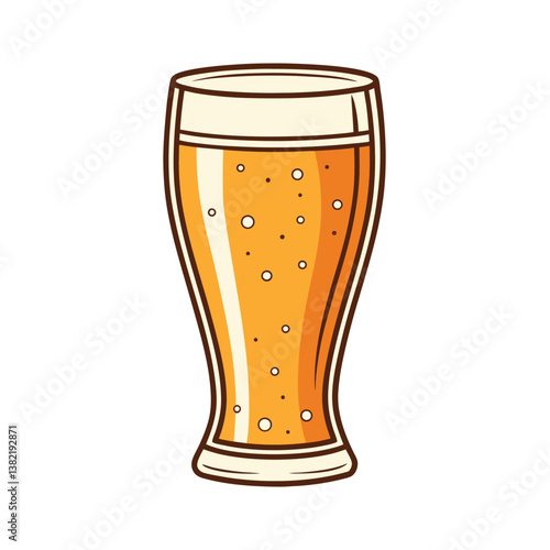 Beer Glass vector illustration, isolated on a white background.