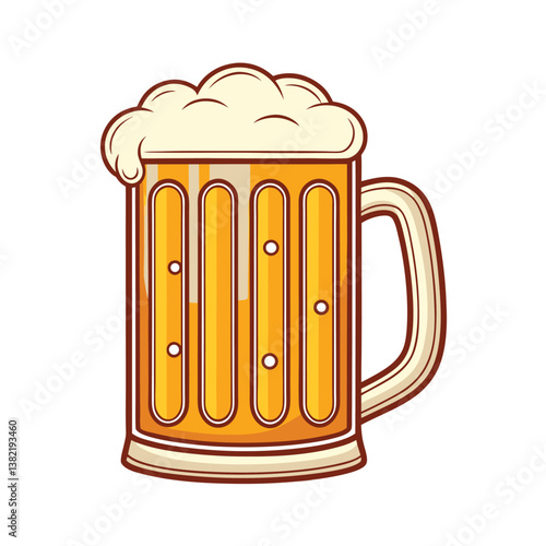 Beer Glass vector illustration, isolated on a white background.