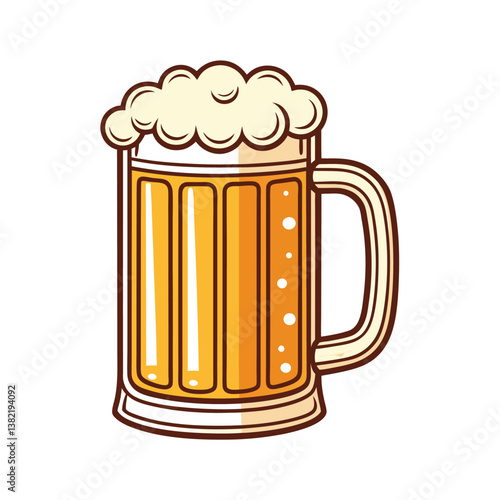Beer Glass vector illustration, isolated on a white background.