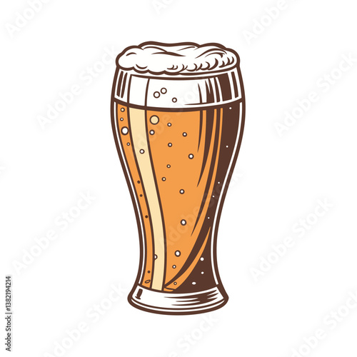Beer Glass vector illustration, isolated on a white background.