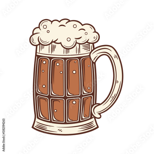 Beer Glass vector illustration, isolated on a white background.