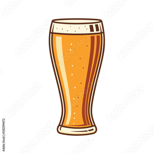 Beer Glass vector illustration, isolated on a white background.
